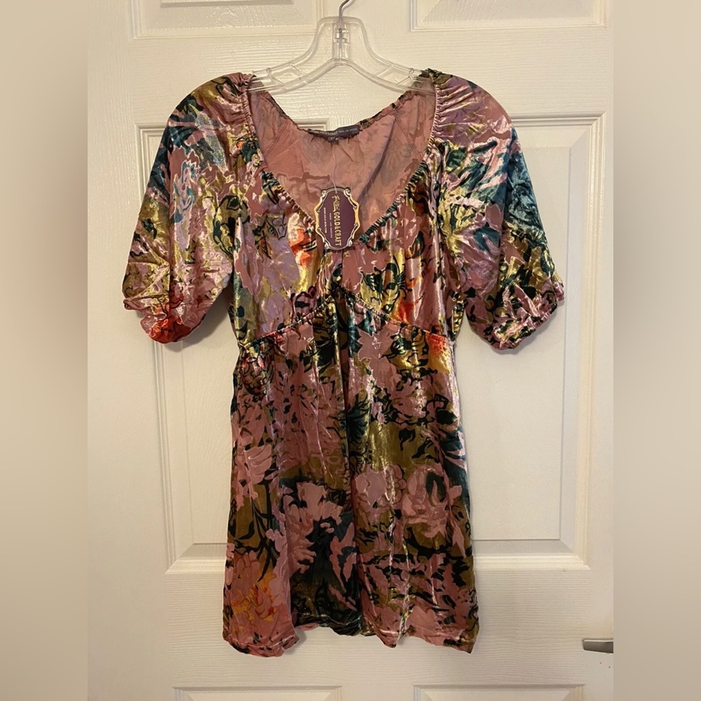 Hale Bob Gold & Craft Women’s Printed Blouse Top Shirt NWT S Small